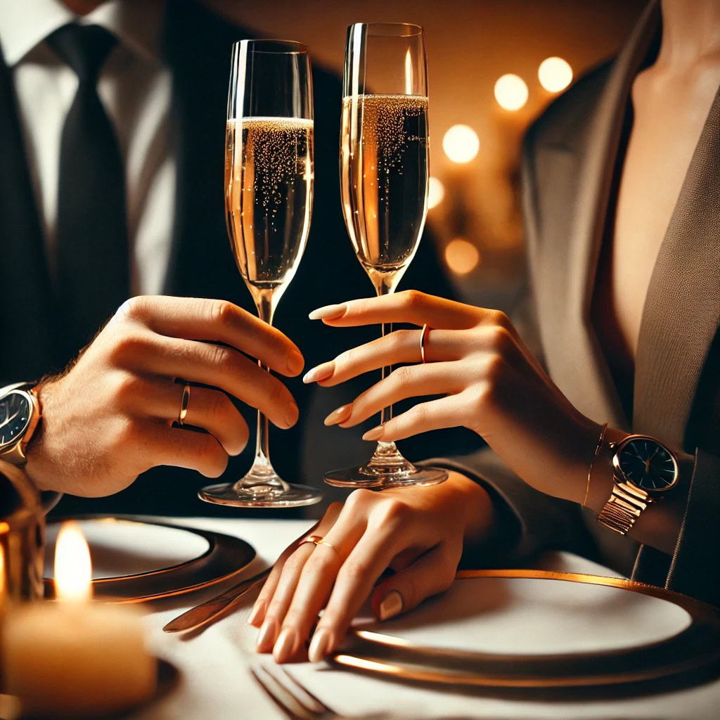 brinde elegante após evitar atitudes ruins de clientes acompanhantes e viver uma experiência memorável
