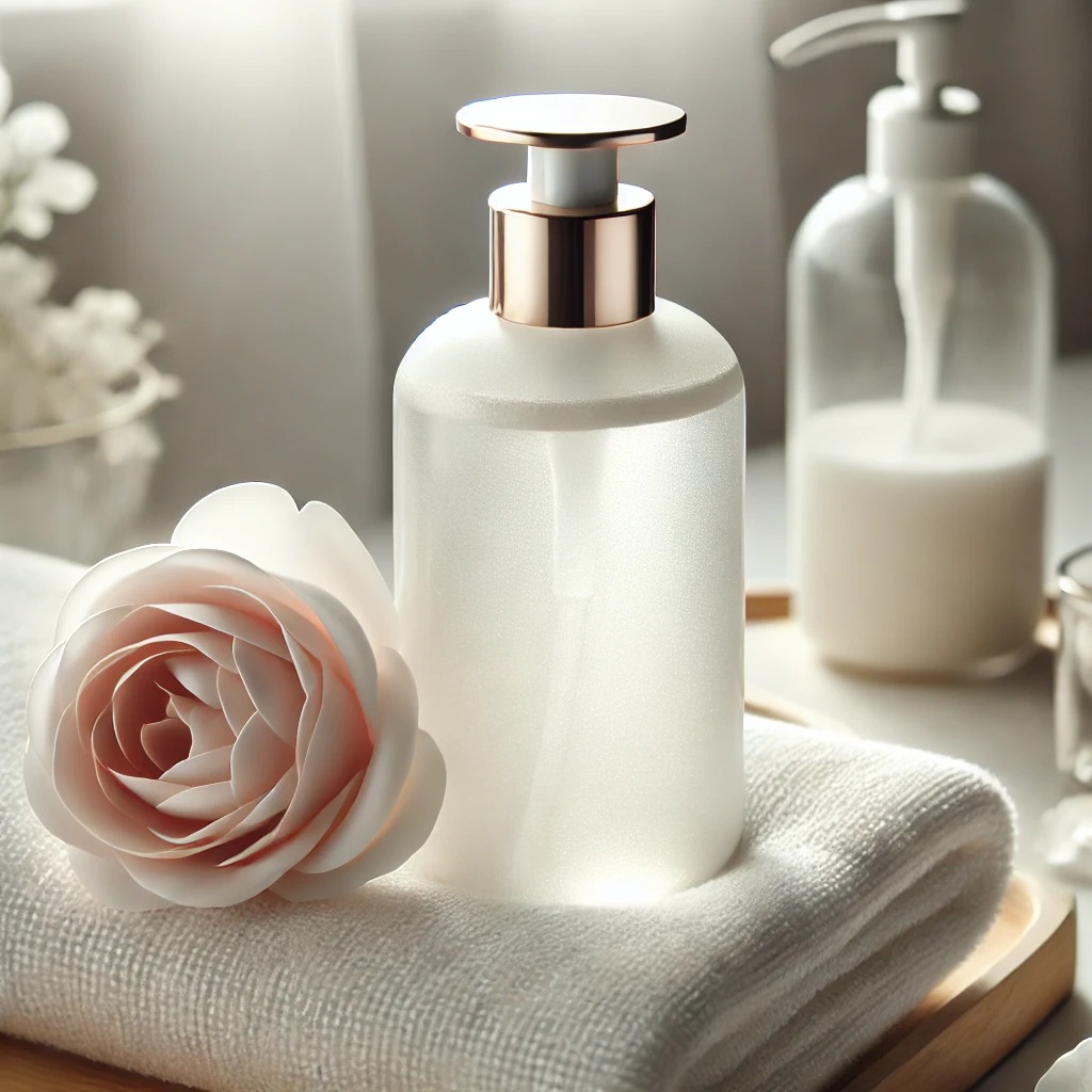 Produto de Higiene Íntima Feminina sobre Toalha Branca - Luxo e Saúde Sexual