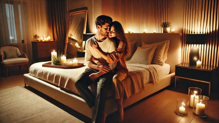 Casal apaxionado variando posições no sexo com conexão e intimidade.